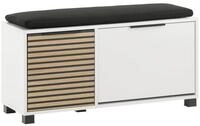 Schildmeyer Loft Schuhbank 157169, Mattwei&szlig;/Akustikpaneel Optik, 98,4 x 33,1 x 47,2