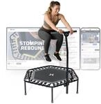 SportPlus Fitness Trampolin Indoor f&uuml;r Zuhause, Trampolin mit Haltestange