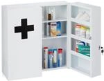 Relaxdays Medizinschrank XXL, abschlie&szlig;bar, 11 F&auml;cher, Stahl, HBT: 53,5x53x19...