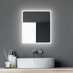 Talos Moon Badspiegel mit Beleuchtung 40x45 cm Badezimmerspiegel mit LED...