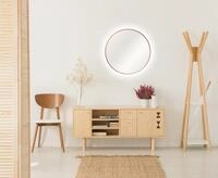 Talos Dekorativer runder Wandspiegel mit indirekter LED Beleuchtung in Kupfer...