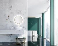 Talos Dekorativer runder Wandspiegel mit indirekter LED Beleuchtung in Gold matt &Oslash;