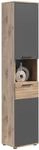 xonox.home - Hochschrank Mason 37x190x34 cm in Front Basalt grau Nb Korpus Nox...