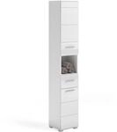 xonox.home - Hochschrank Linus 30x182x31 cm in Front wei&szlig; Hochglanz Korpus...