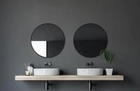 Talos Black Circle Spiegel rund &Oslash; 60 cm &ndash; Schwarzer Wandspiegel mit hochwertigem