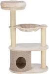 Trixie Kratzbaum Alessia 114cm in lichtgrau/Sand &ndash; mehrst&ouml;ckiger Katzenbaum mit