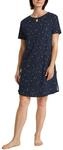 CALIDA Sweet Dreams Kurzarm-Nachthemd Damen, L&auml;nge 95cm, aus 100% Baumwolle Peacoat