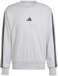 adidas Herren Essential Three Stripes French Terry Sweatshirt, Medium Grey
