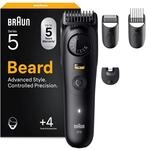 Braun Barttrimmer Series 5, Elektrischer Bartschneider Herren mit 4...