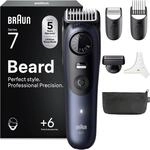 Braun Barttrimmer Series 7, Kabelloser Bartschneider Herren, BT7520, Blau