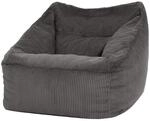 Icon Natalia Sitzsack Sessel f&uuml;r Erwachsene, Dunkelgrau, Flauschiger Cord Stoff,