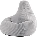 Icon Dalton Sitzsack Cord, Grau, Gaming Sitzsack Erwachsene mit F&uuml;llung, Bean Bag,