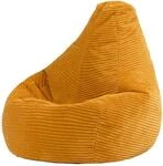 Icon Dalton Sitzsack Kinder, Gelb, Flauschiger Cord Stoff, Sitzsack Cord mit