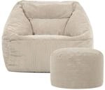 Icon Natalia Sitzsack Sessel und Hocker mit F&uuml;llung, Beige