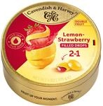 Cavendish & Harvey Double Fruit Drops Lemon Strawberry 175g Dose | Zitrone mit