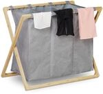 Relaxdays W&auml;schesortierer, klappbarer W&auml;schesammler mit 3 F&auml;chern, 3X 28 L,
