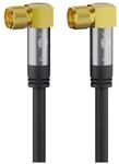 Goobay 70578 Antennenkabel 3m / 90 Grad F Stecker auf 90 Grad F Stecker / SAT...