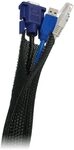 LogiLink KAB0006 - Kabelschlauch (Klett), PET, schwarz, AD: 32 mm, 1,8 m