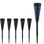 Relaxdays Solarlampe 6er Set, Fackel-Design, Gartenbeleuchtung mit Lichteffekt,...
