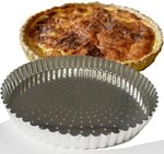 Gobel Kuchenform, 28 cm, mobiler Boden, perforiert, 126441, Silber