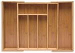 Relaxdays Besteckkasten, ausziehbar, Bambus Schubladeneinsatz, HBT 5,5x39x35,5 cm,