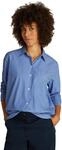 Tommy Hilfiger Damen Hemd Poplin Easy Fit Oversized, Mehrfarbig (Blue STP), 38