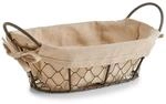 Zeller Brotk&ouml;rbchen, Draht/Leinen, Braun/Beige, 26 x 17 x 9 cm, 18090