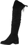 s.Oliver Damen Overknee Stiefel Flach Elegant, Schwarz (BLACK), 36