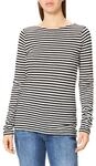Marc OߴPolo Damen Langarmshirt mit U-Boot-Ausschnitt gestreift, Mehrfarbig