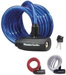 Master Lock Fahrradkabelschloss mit Schl&uuml;ssel, 1,8 m Stahlkabel, wetterfest,