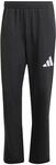 adidas Men's Essentials Wide Leg Three BAR Pant, Black/White, M