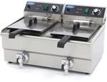 Fritteuse 2x 13 L &ndash; 2 K&ouml;rbe &ndash; mit Hahn &ndash; Fritteuse &ndash;
