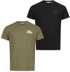 Lonsdale Herren T-Shirt Normale Passform Doppelpack BLAIRMORE XL, Black/Olive