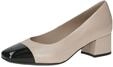CAPRICE Damen Pumps Kleiner Absatz Elegant, Mehrfarbig (Beige/Black), 38 EU