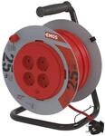 EMOS - Kabeltrommel 25m mit fester Mitte - 4 Schuko-Steckdosen - 230 V, 13 A, 3000 W