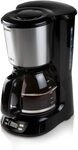 DOMO DO1065K Kaffeeautomat mit Timer und Display - 1,5L - schwarz/silber DOMO DO1065K Kaffeeautomat mit Timer und Display - 1,5L - schwarz/silber