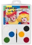 Eulenspiegel - Schmink-Palette Herr & Frau Clown, 6 Farben | Mit Pinsel & Anleitung,