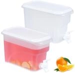 Relaxdays Getr&auml;nkespender K&uuml;hlschrank, 2er Set, 3 l, Wasserspender mit Zapfhahn &
