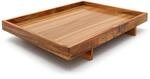 Bredemeijer gro&szlig;es braunes Holz-Tablett 40 x 30 cm mit Standf&uuml;&szlig;en - Serviertablett