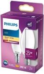 PHILIPS LED Classic E14 Lampe, 25 W, Kerzenform, nicht dimmbar, matt, warmwei&szlig;, 2er