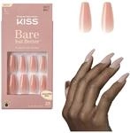 KISS Bare-But-Better Press On N&auml;gel - "Nude Glow" coral nude lang Mandel...