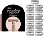 Wilkinson Sword - Intuition Ros&eacute; Gold Rasierhobel f&uuml;r Frauen, 15 Ersatzklingen,