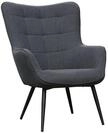 byLIVING Sessel UTA, Webstoff dunkelgrau, Gestell schwarz, Relaxsessel 