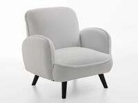 Atlantic Home Collection BEN Sessel, Stoff, 4 Schaffellimitat wei&szlig;, 1