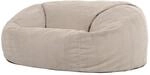 Icon Soul XXL Sitzsack Sofa f&uuml;r Erwachsene, Beige, Flauschiger Cordtstoff, 2...
