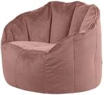 Icon Sirena Sitzsack Sessel f&uuml;r Erwachsene, Rosa, Flauschiger Samtstoff, Riesen
