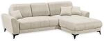 BERN Ecksofa mit Schlaffunktion in Ivory - Moderne Eckcouch in L-Form mit Bettkasten