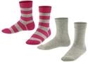 FALKE Unisex Kinder Socken Happy Stripe Multipack K So Baumwolle gemustert 2 Paar,