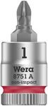 Wera 05003350001 8751 A PH Zyklop Bitnuss mit 1/4"-Antrieb, Rot, Ph 1 x 28 mm