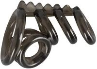 Bad Kitty Cockring - softe Penis- und Hodenring an einem Steg f&uuml;r ihn, 4 Penisringe,